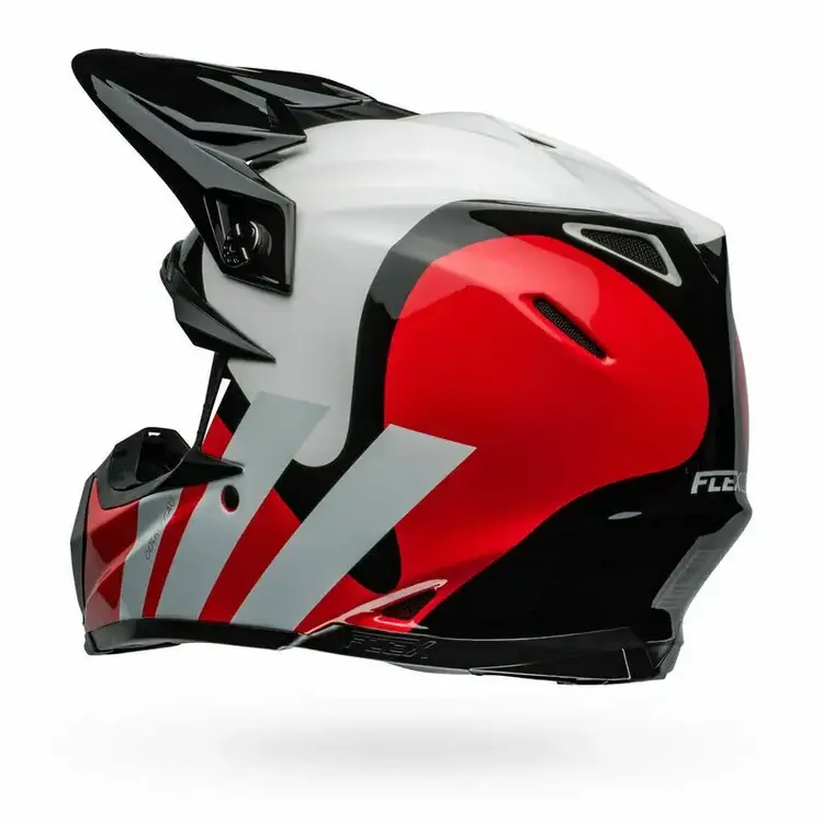 BELL Bell Moto-9S Flex Hello Cousteu Stripes Helmet Medium  White/Red