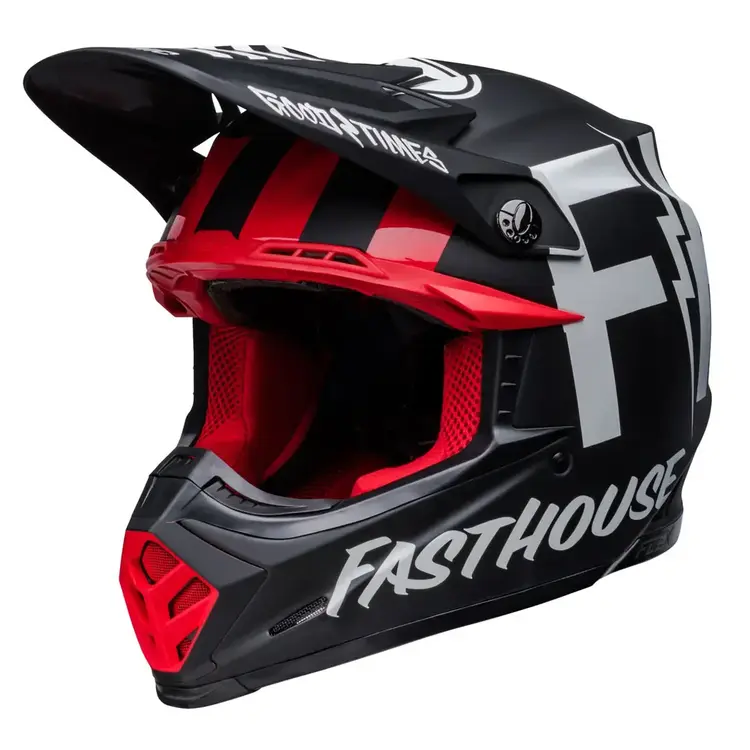 BELL MOTO-9S FLEX HELMET FH TRIBE MATTE/GLOSS BLACK/WHITE