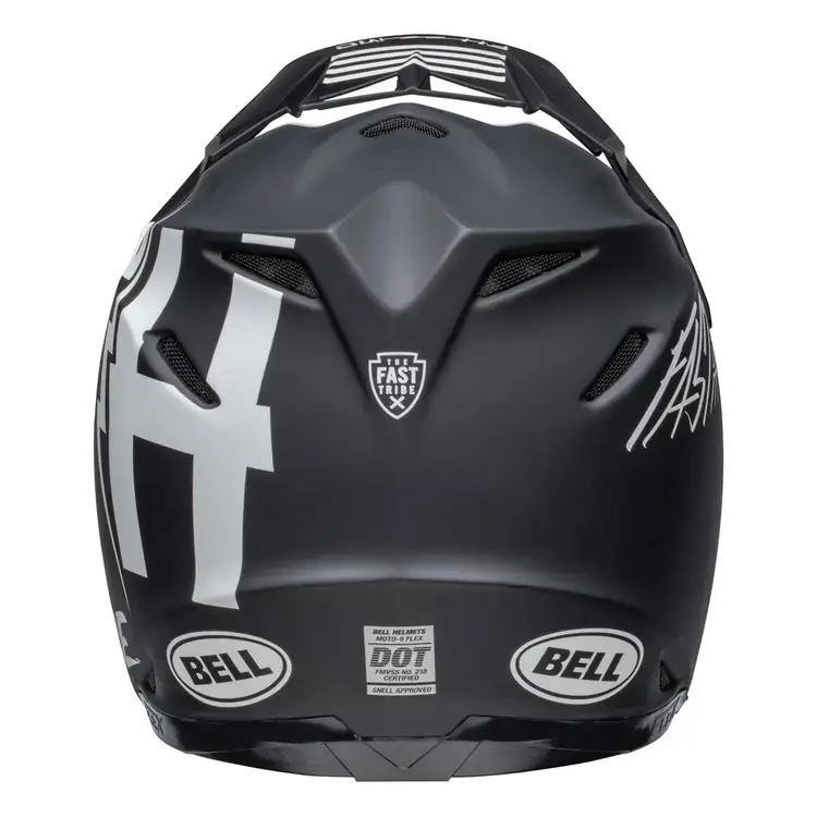 BELL MOTO-9S FLEX HELMET FH TRIBE MATTE/GLOSS BLACK/WHITE