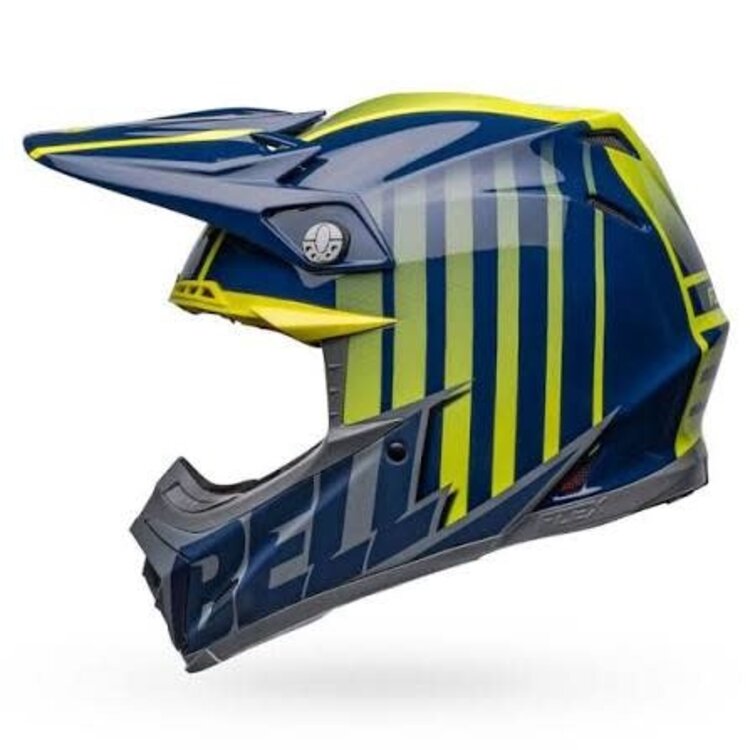 BELL MOTO-9S FLEX HELMET SPRINT DARK BLUE /HI-VIZ YELLOW