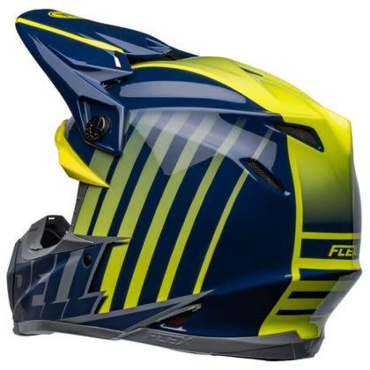 BELL MOTO-9S FLEX HELMET SPRINT DARK BLUE /HI-VIZ YELLOW