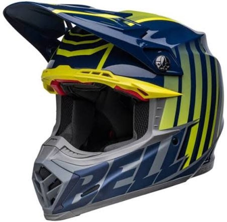 BELL MOTO-9S FLEX HELMET SPRINT DARK BLUE /HI-VIZ YELLOW