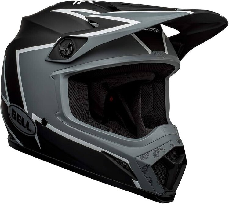 MX 9 TWITCH HELMET MATTE BLACK/GREY/WHITE