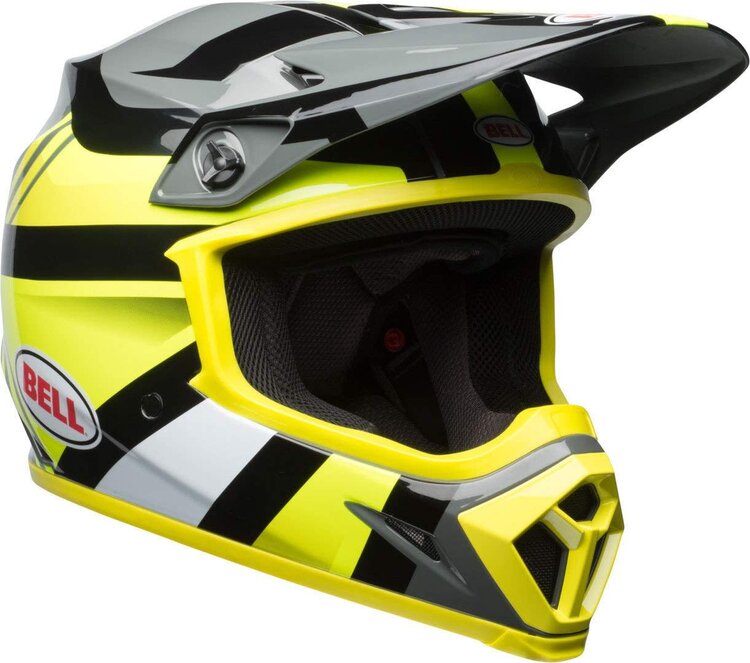 BELL MX-9 MIPS GLOSS HI-VIZ YELLOW/BLACK  MARUDER SM