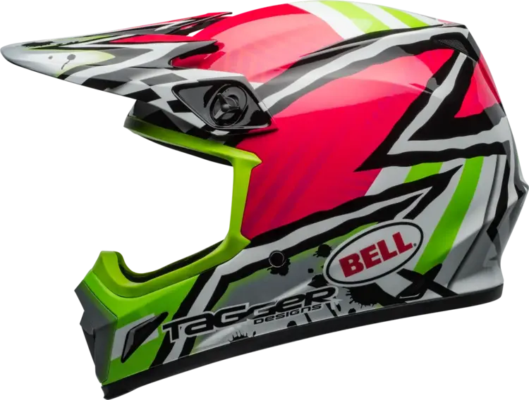 BELL BELL MX-9 MIPS TAGGER ASYMMETRIC GLOSS PINK/GREEN