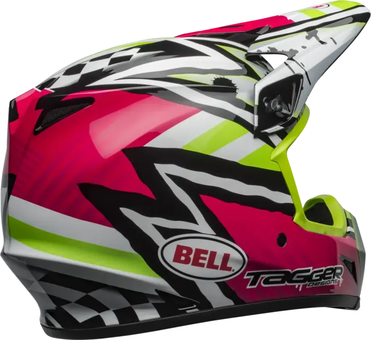 BELL BELL MX-9 MIPS TAGGER ASYMMETRIC GLOSS PINK/GREEN