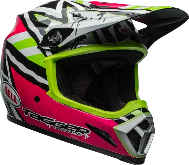 BELL BELL MX-9 MIPS TAGGER ASYMMETRIC GLOSS PINK/GREEN