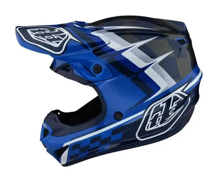 TROY LEE DESIGNS SE4 Warped Helmet Blue Youth YL