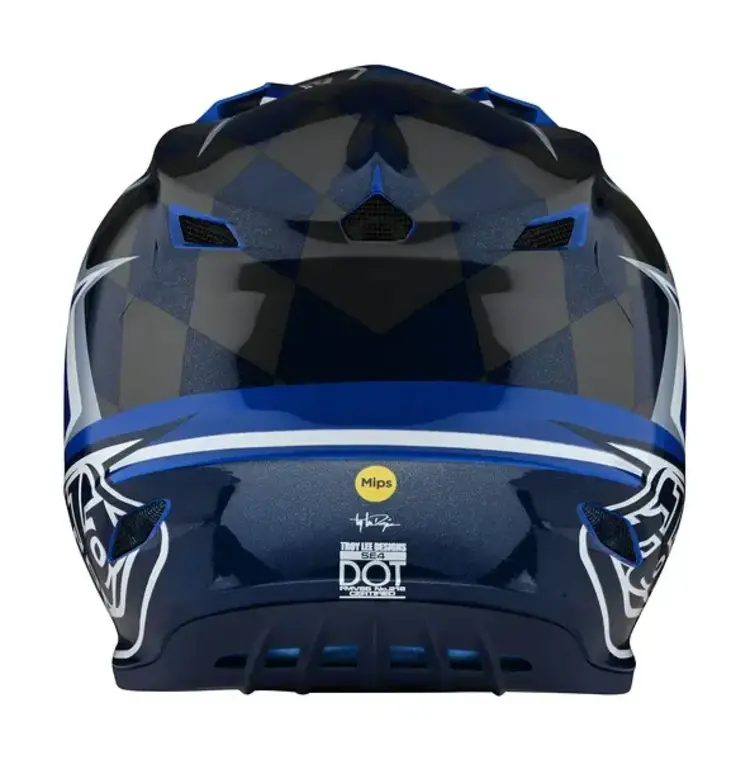 TROY LEE DESIGNS SE4 Warped Helmet Blue Youth YL