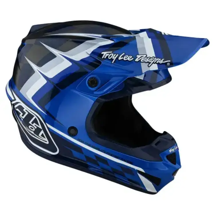 TROY LEE DESIGNS SE4 Warped Helmet Blue Youth YL