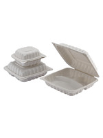 Tiya, Inc. TY-93 - Clamshell TFPP Container 3-compartment, 9'' x 9'', 150pc (150/1)