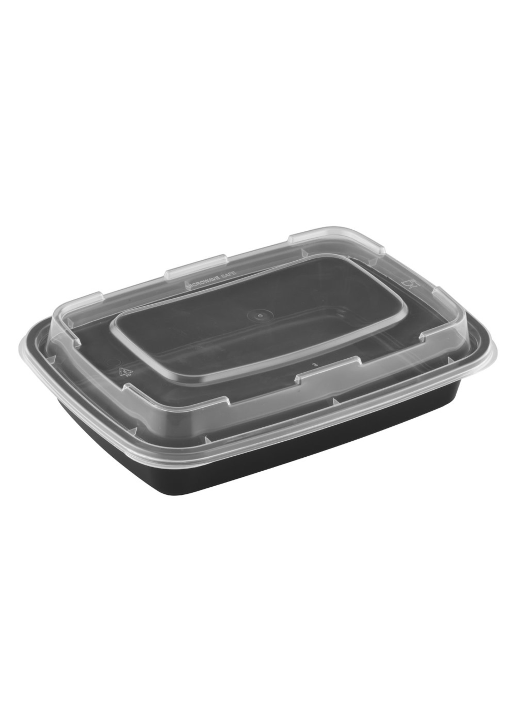 Tiya, Inc. TY-16 - 16oz Rectangular Microwavable Container with Lid, 150 sets (50/6)