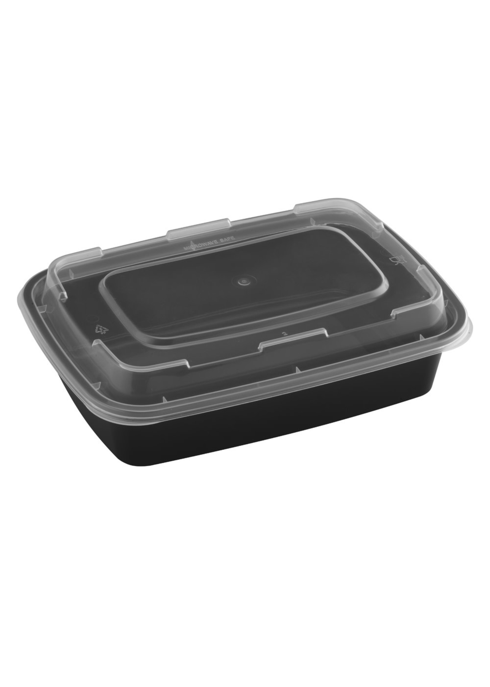 Tiya, Inc. TY-24 - 24oz Rectangular Microwavable Container with Lid, 150 sets (50/6)
