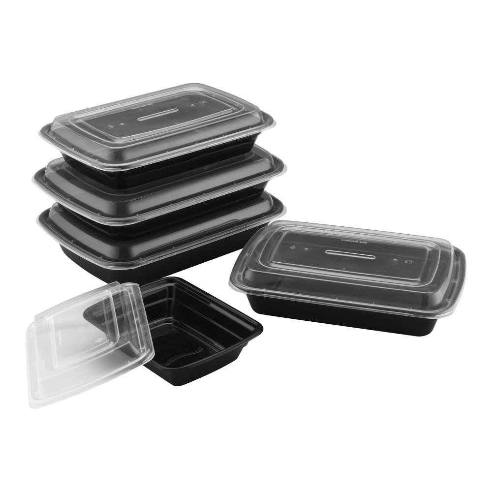 28 oz Togo Containers with Lids Black 150 Set – Pony Packaging