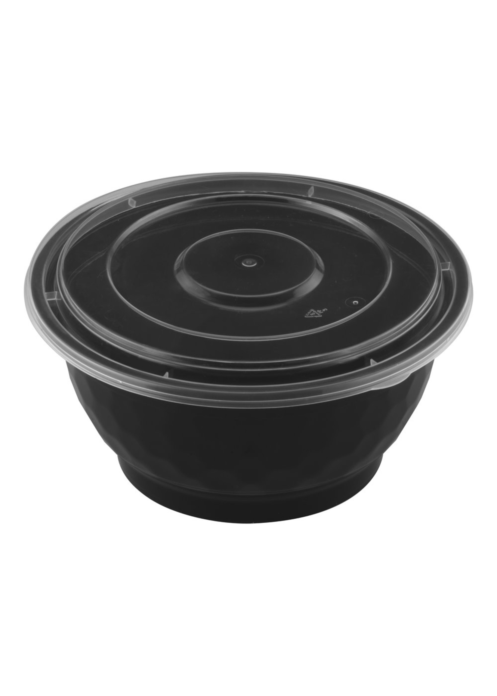 Tiya, Inc. NB-42 - 42oz Microwavable Noodle Bowl with Lid, Black, 120 Sets (40/6)