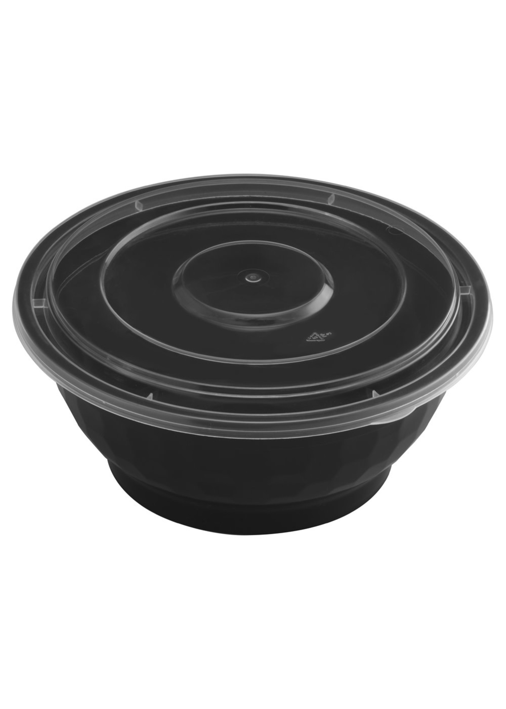 Gladway NB-36 / NBL36 - 36oz Microwaveable Noodle Bowl with Lid, Black, 120 Sets (40/6)