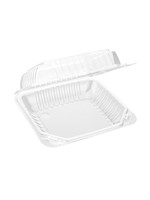 Gladway PR-CH91x3 / PSHCL91 - Clear Hinged PS Container, 9" x 9" 3in Tall, 200pc (200/1)