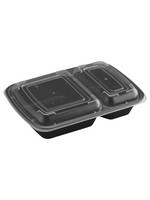 Gladway TY-232 / RCT232 - 32oz Rectangular Microwaveable Container with Lid 2-compartment, 150 sets (50/6)