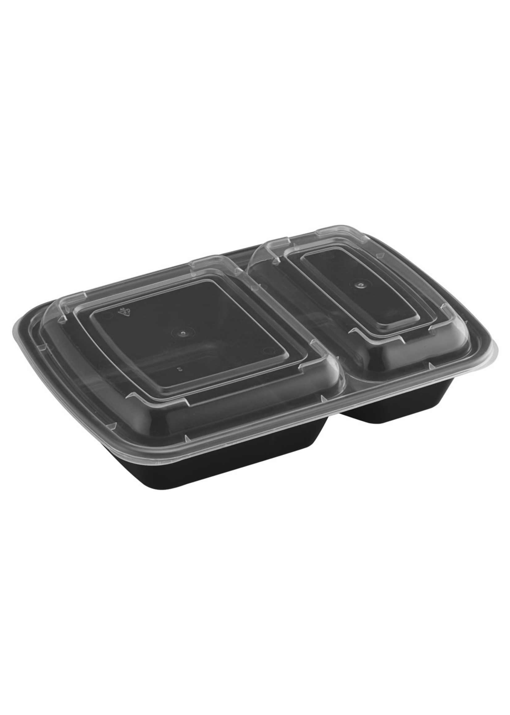 Set of 2 Black Plastic Container w/ Wood Lid