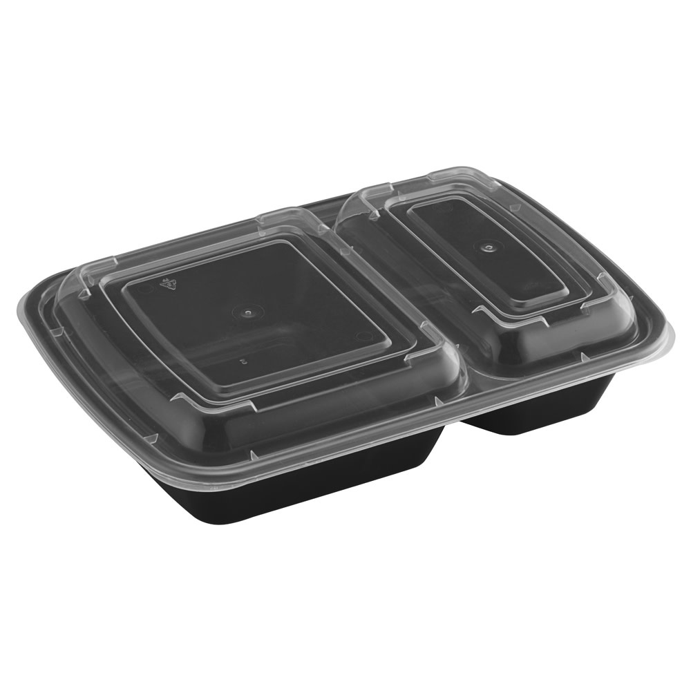 32 oz Rectangular 2-Compartment Take-out Container