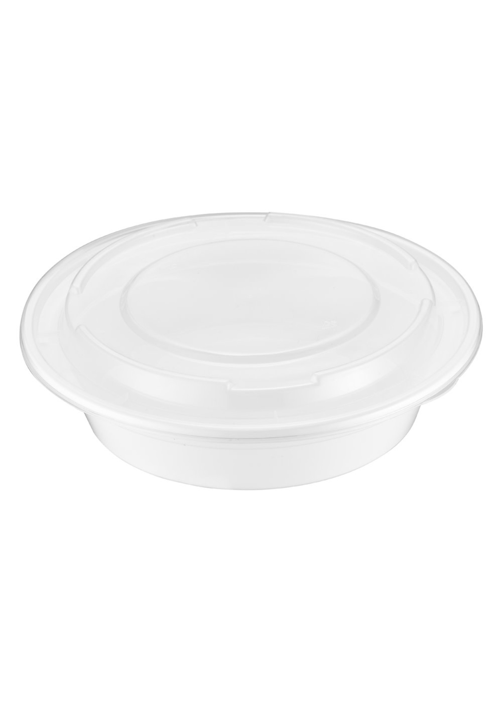 Gladway TY-R24W / RDWH24 - 24oz Round Microwaveable Container with Lid, White, 150 sets (50/6)