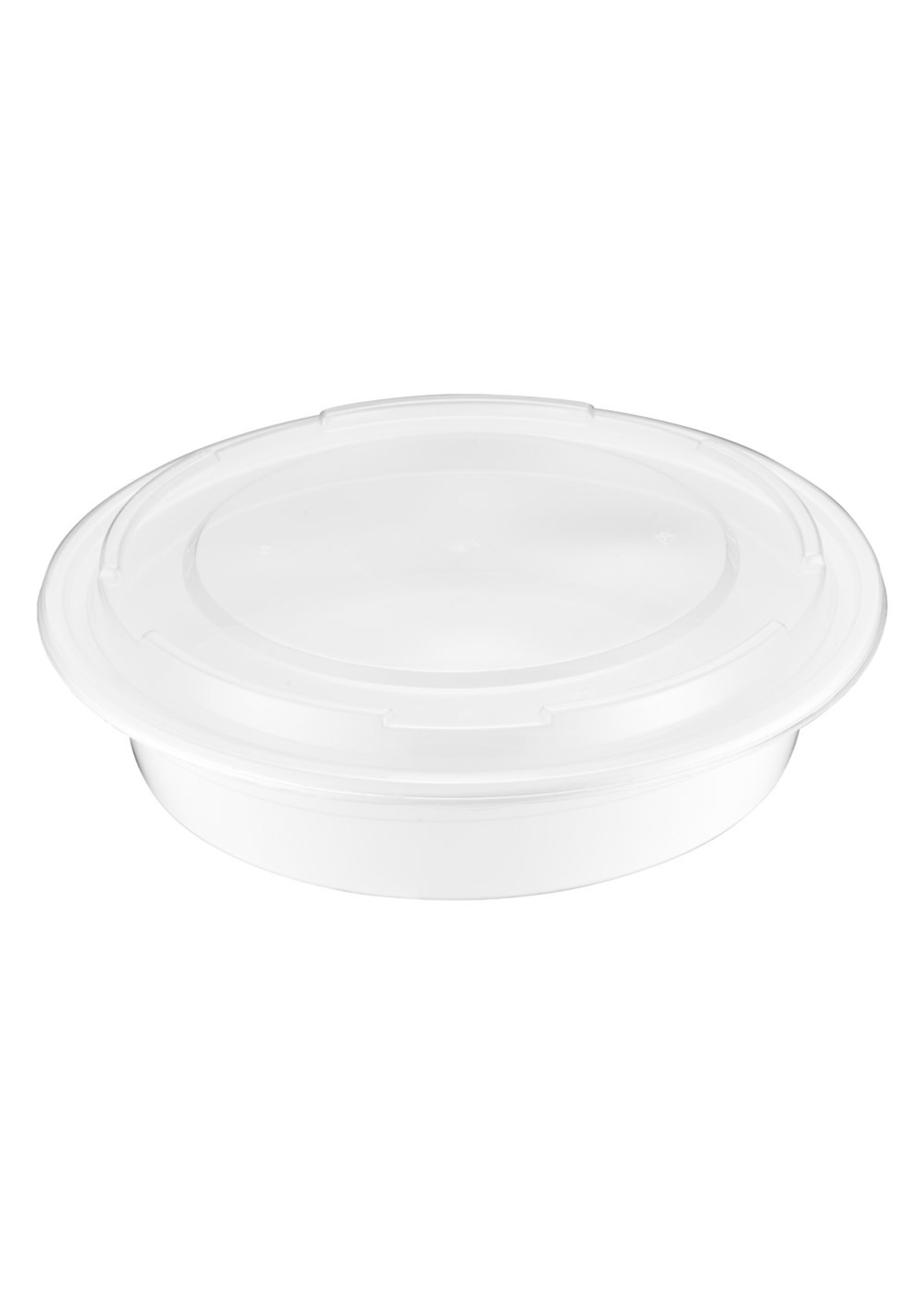 Gladway TY-R48W / RDWH48 - 48oz Round Microwaveable Container with Lid, White, 150 sets (50/6)