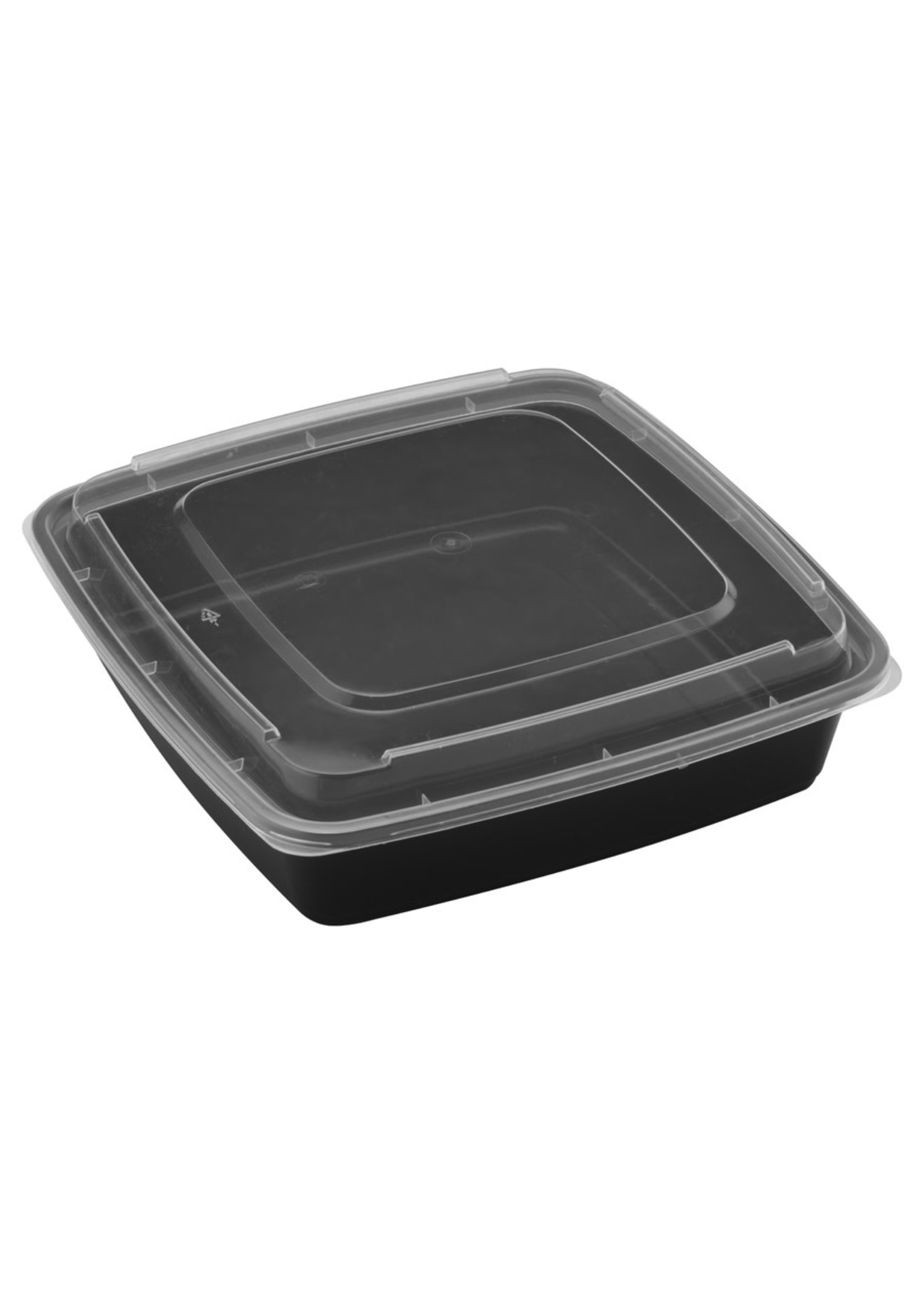 Gladway TY-48 / SQ48 - 48oz Square Microwaveable Container with Lid, 150 sets (50/6)