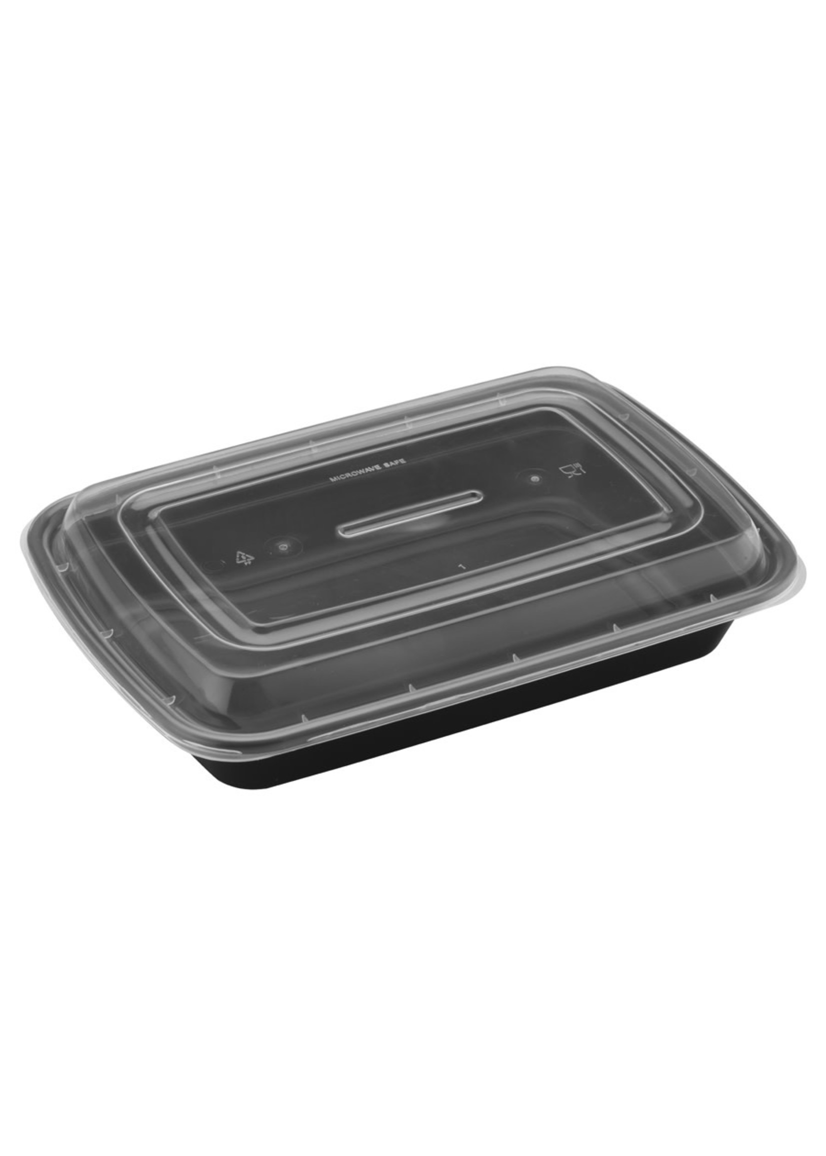 Gladway E-28 / SRC28 - 28oz Rectangular Microwaveable Container with Lid, 150 sets (50/6)