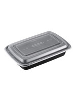 Tiya, Inc. SRC38/E-38 - 38oz Rectangular Microwavable Container with Lid, 150 sets