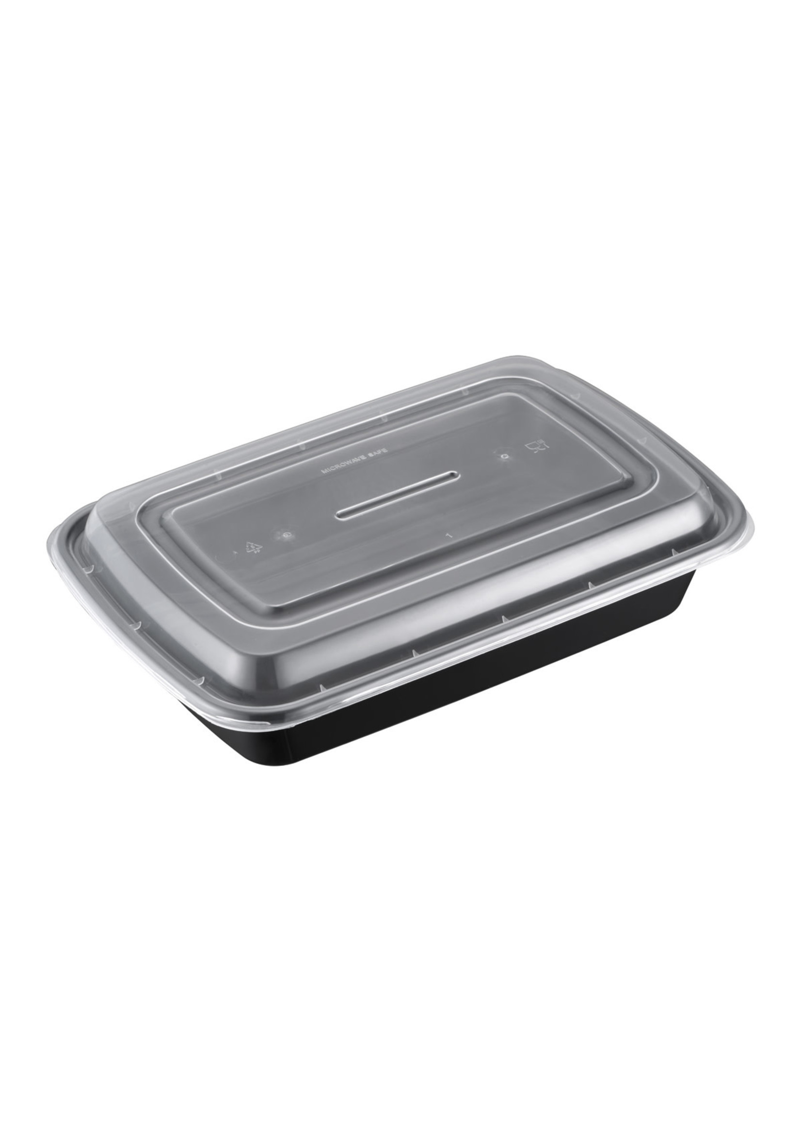 Tiya, Inc. SRC38/E-38 - 38oz Rectangular Microwavable Container with Lid, 150 sets