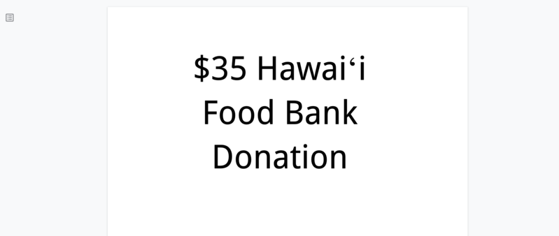 Hawaii Food Bank $35 Donation