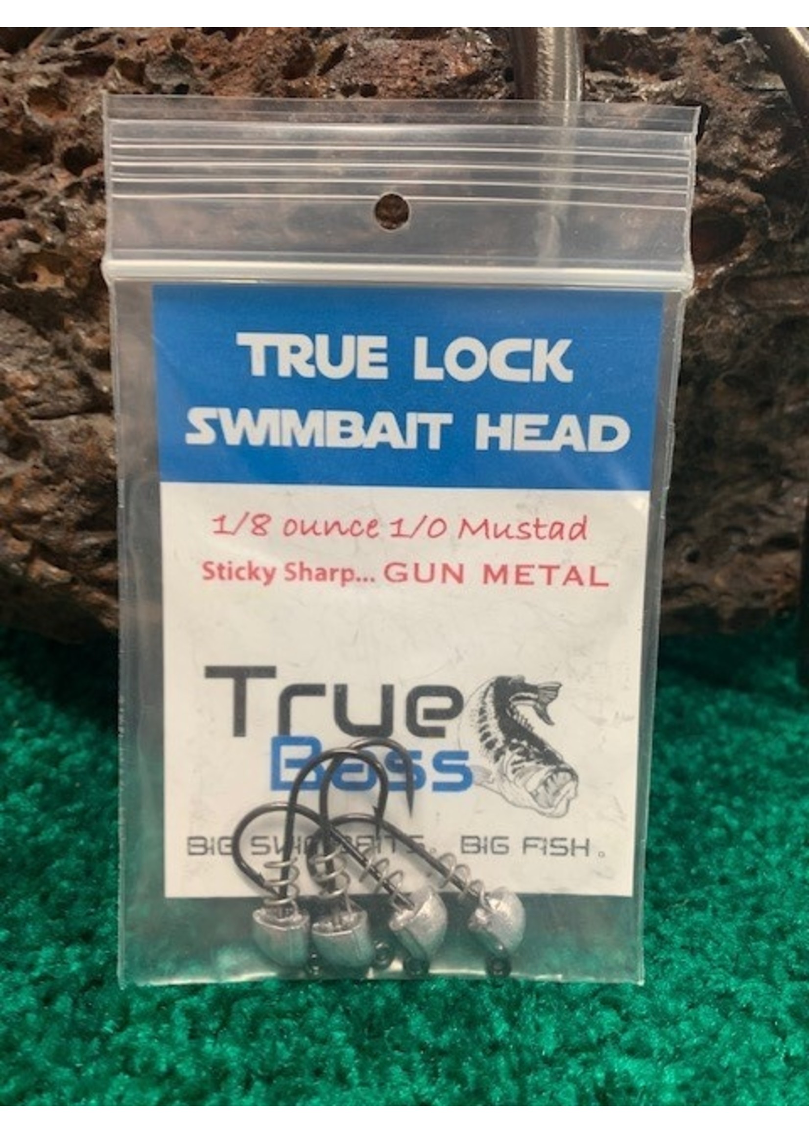 TRUE BASS TRUE LOCK SWIMBAIT JIG HEAD RAW LEAD 1/4 OZ 4/0 4PK - Throw it  Again Tackle