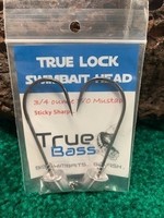 TRUE LOCK TRUE BASS TRUE LOCK SWIMBAIT JIG HEAD RAW LEAD 3/4OZ 8/0