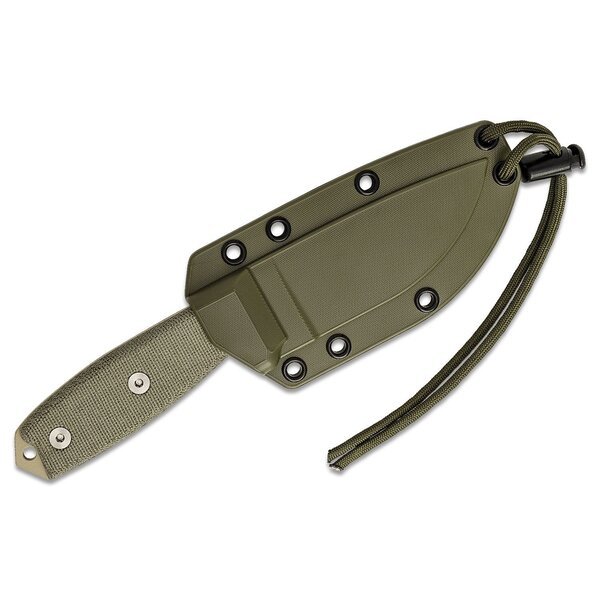 ESEE ESEE 3P-DT Fixed Blade Knife, 1095 Carbon Desert Tan, Micarta, OD Green Molded Sheath