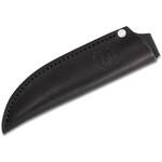 The White River White River Knives Hunter Fixed Blade Knife 3.5" S35VN Stonewashed, Black/OD Green Linen Micarta Handles, Leather Sheath (WRHNT-LBO)