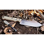 The White River White River Knives Firecraft FC5 Fixed 5" S35VN Stonewashed Blade, Green Micarta Handles, Black Kydex Sheath - WRFC5
