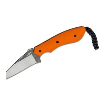 CRKT Columbia River CRKT 2399 Folts S.P.I.T. Fixed Blade Neck Knife 2.15" Two-Tone Reverse Tanto Blade, Orange G10 Handles, Thermoplastic Sheath