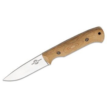 The White River White River Knives Hunter Fixed Blade Knife 3.5" S35VN Stonewashed, Natural Burlap Micarta Handles, Kydex Sheath - WRHNT-BNA