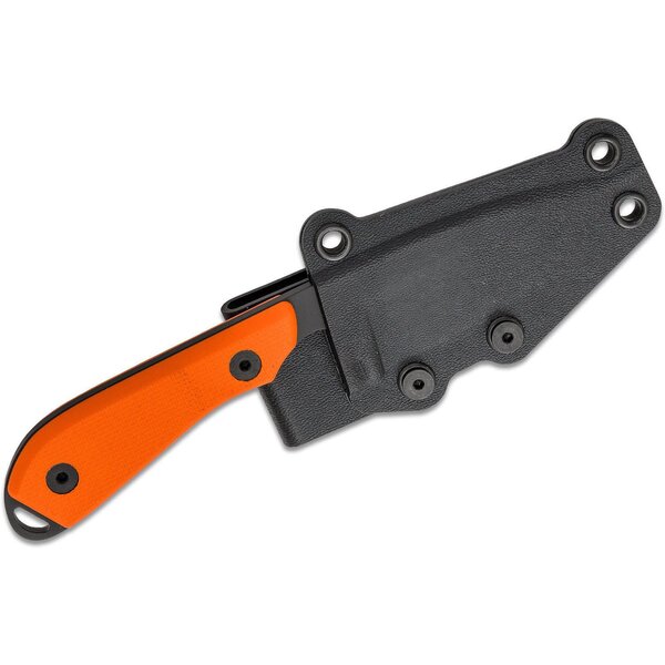 The White River White River Knives M1 Pro Backpacker Fixed Blade Knife 3.25" S35VN Black ionbond, Textured Orange G10 Handles, Kydex Sheath - WRM1-TOR-CBI