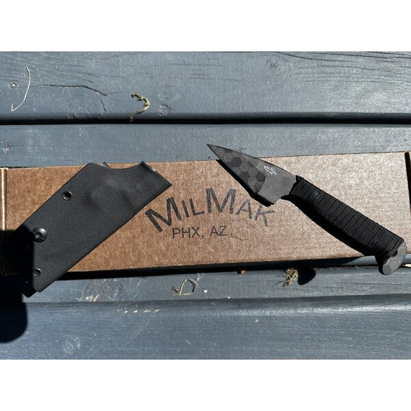 MilMak Knives MilMak Knives, Emergency Shank 2.0 (ES 2), Standard Edition, D2 Tool Steel, 2.0" Blade, Paracord Wrap Grips