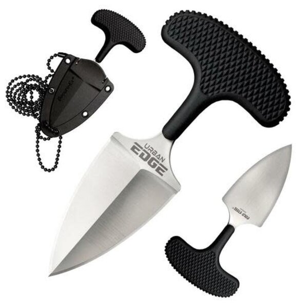 Cold Steel 43XL Urban Edge Dagger (Ulu Style Knife) 2-1/2" Plain Blade, Kray-Ex Handle, Secure-Ex Sheath