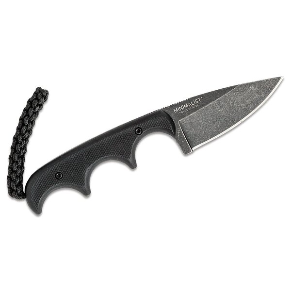 CRKT Columbia River CRKT 2384K Folts Minimalist Fixed Blade Neck Knife 2.16" Black Stonewashed Drop Point Blade, G10 Handles