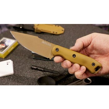 Ka-Bar KA-BAR Becker BK18 Short Harpoon Fixed Blade Knife 4.56" 1095 Tan Harpoon Point, Tan Zytel Handles, Polymer Sheath