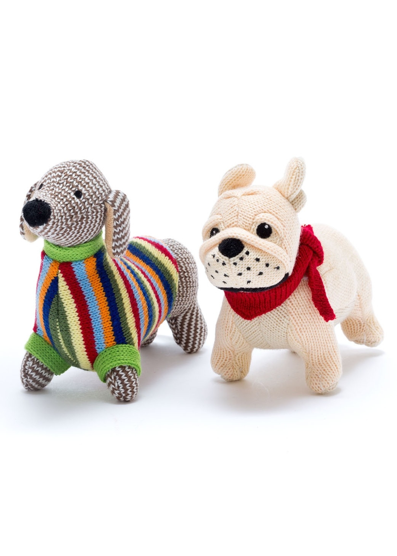 Best Years Ltd Knitted French Bulldog Baby Rattle