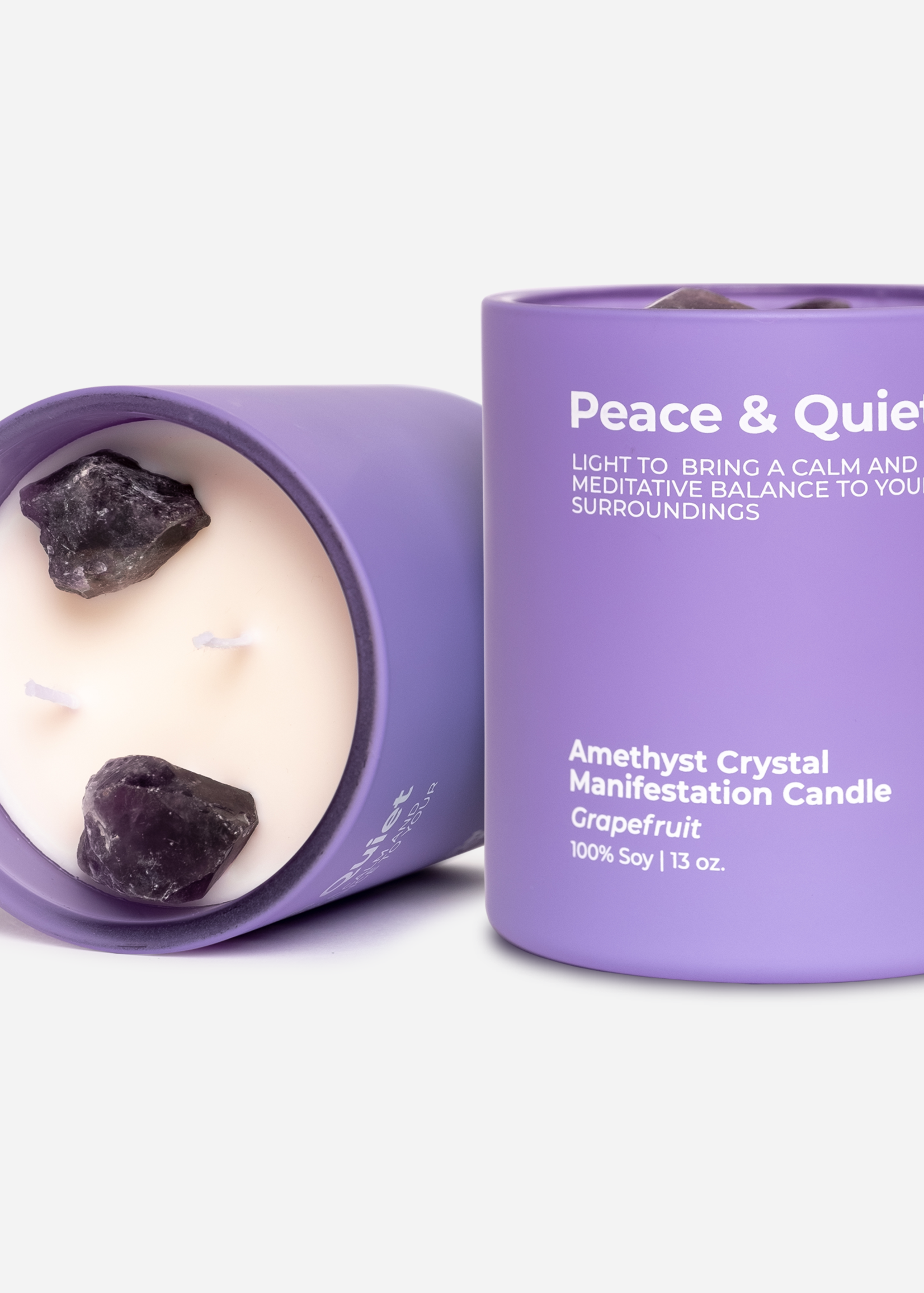 Jill & Ally Peace & Quiet- Amethyst Crystal Manifestation Candle