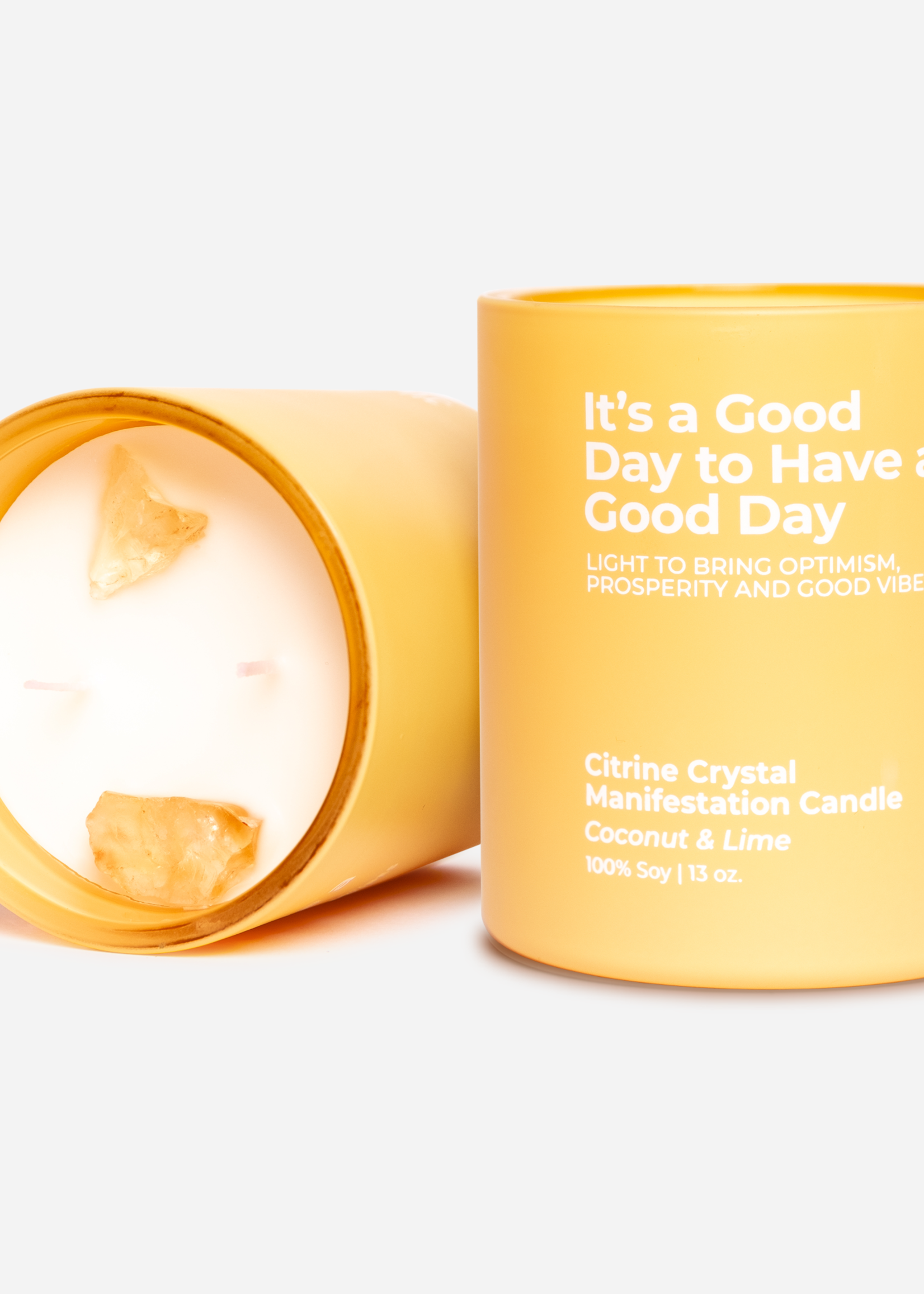 Jill & Ally It's a Good Day to Have a Good Day-Citrine Crystal Manifestation Candle