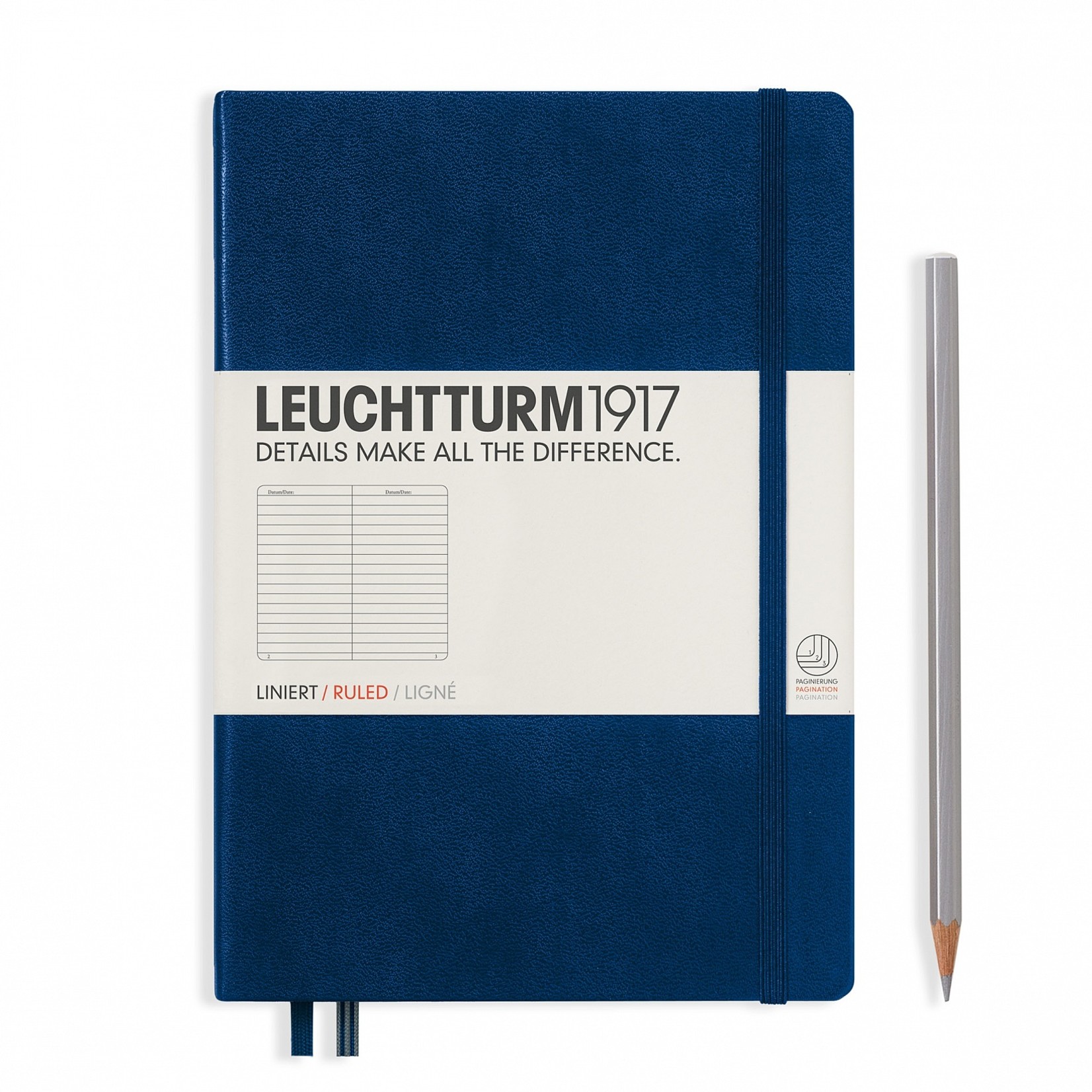 LEUCHTTURM1917 Notebook Hardcover Pocket (A6) - 187 pages- Navy/Ruled