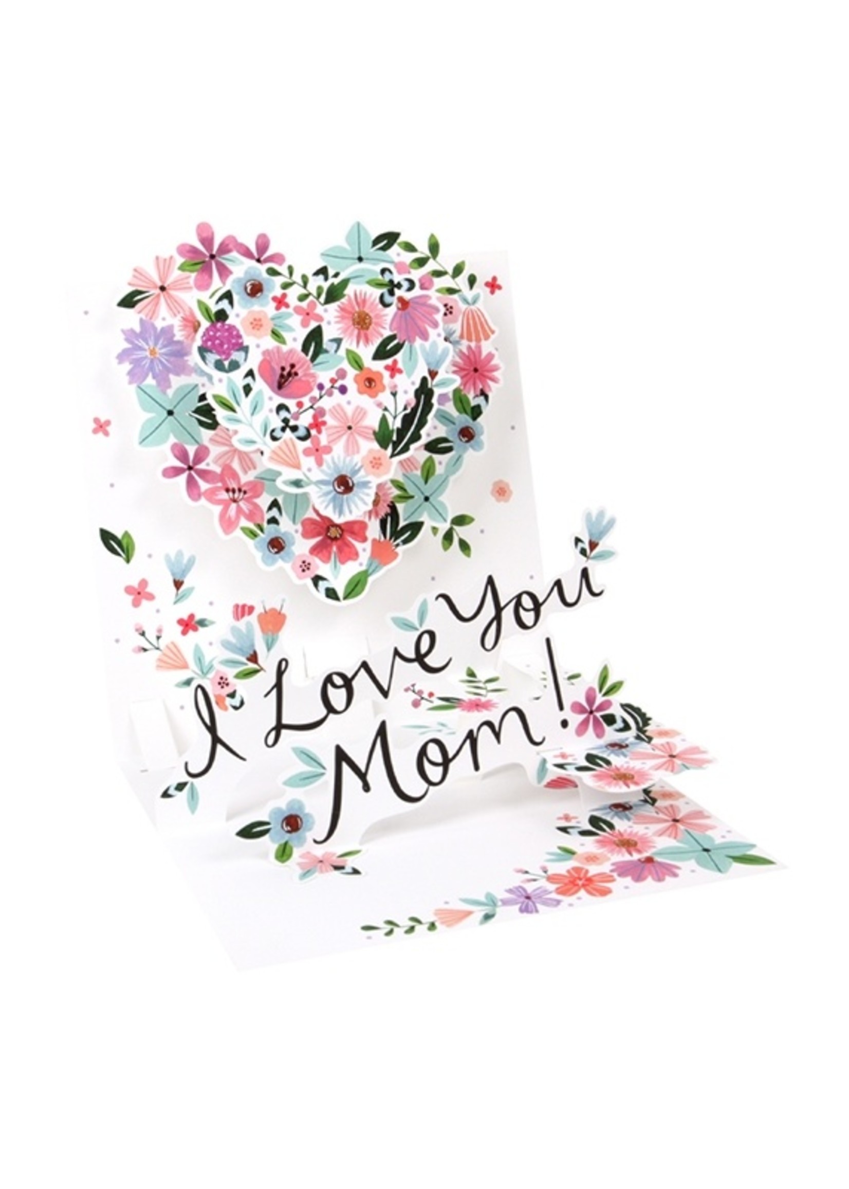 Up With Paper Heart for Mom Card