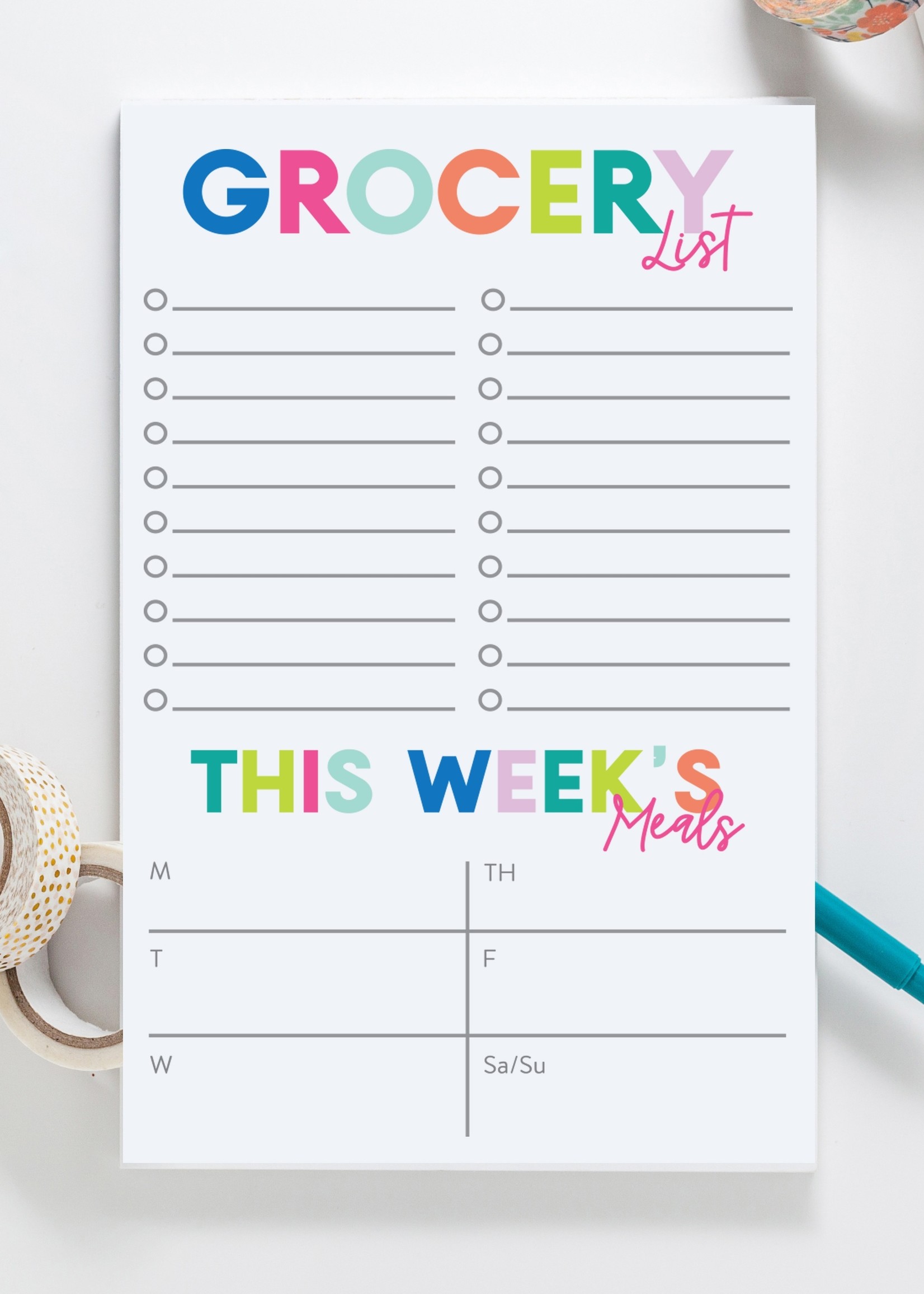 Joy Creative Shop Grocery List/Meal Planner Notepad