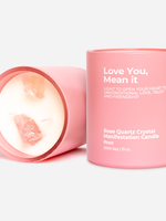 Jill & Ally Love You, Mean It - Rose Quartz Crystal Manifestation Candle